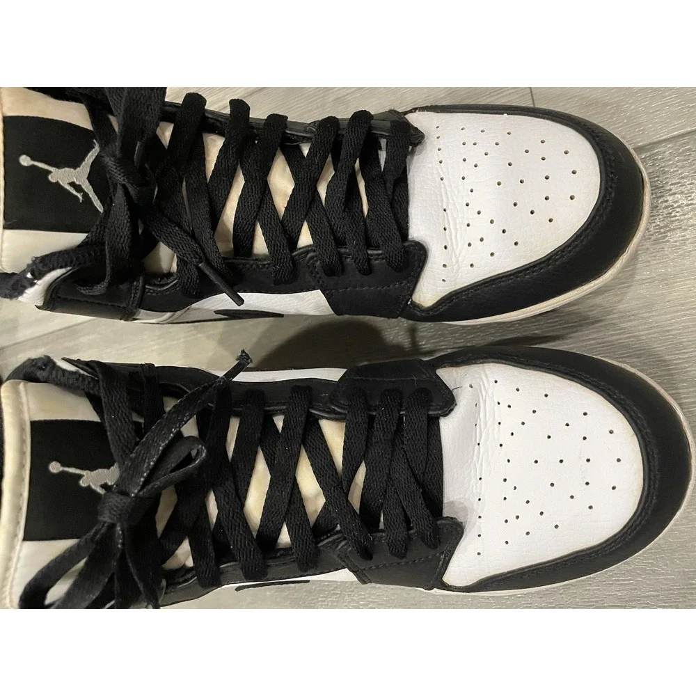 Air Jordan 1 Mid TD Panda Football Cleats Shoes Mens 7 US Black/White